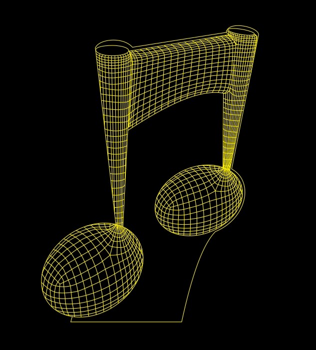 3D illusion led lamp music note
