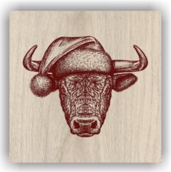 Bull with Christmas