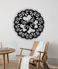 Butterfly with wreath wall decor