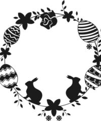 Easter wreath with rabbits