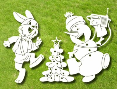 Hare and snowman