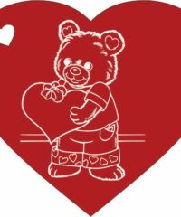 Heart with teddy bear