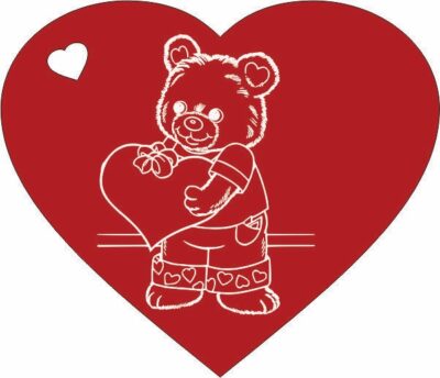 Heart with teddy bear