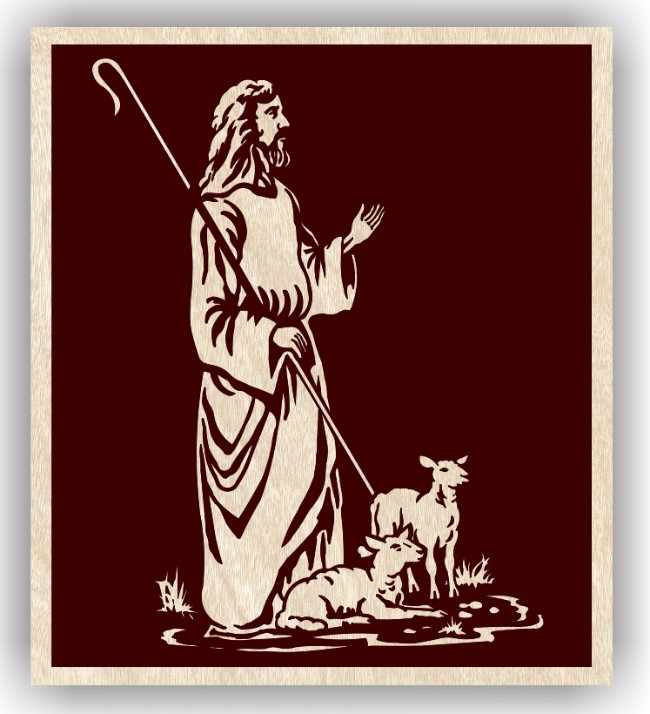 Jesus with lambs