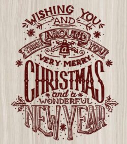 New Year and Christmas lettering