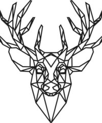 Panel polygonal deer head