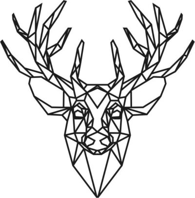 Panel polygonal deer head