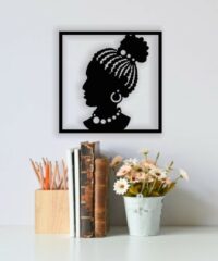 Afro lady face wall decor