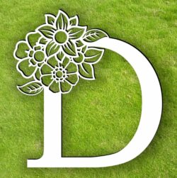 Letter D with flowers