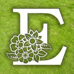Letter E with flowers