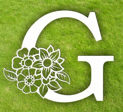 Letter G with flowers