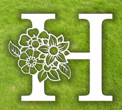 Letter H with flowers