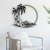 Palm with mountain wall decor
