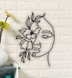 Woman face with flower