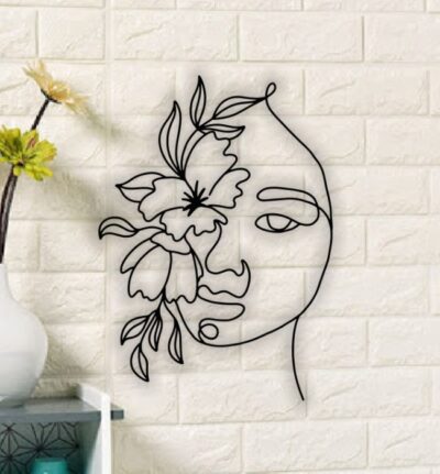 Woman face with flower