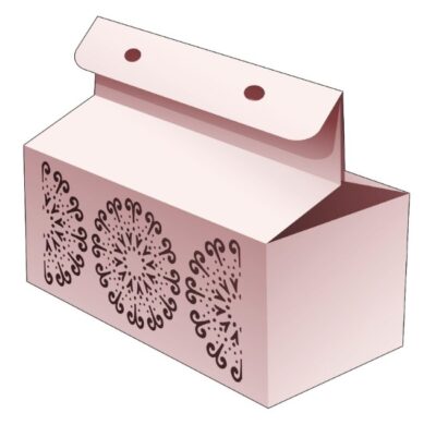Box with stenciled circle