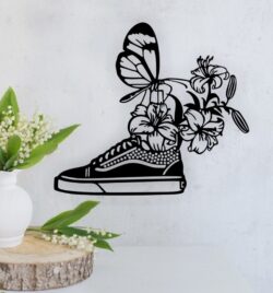 Butterfly with shoe wall decor