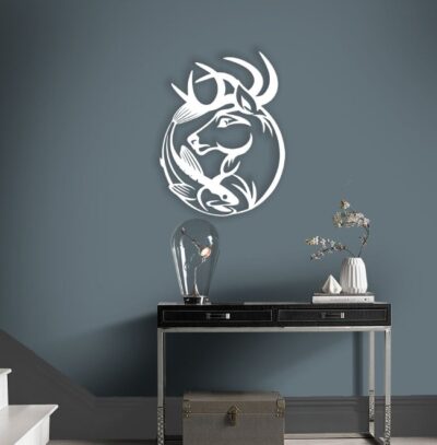Deer with fish wall decor