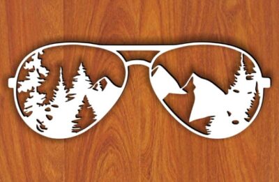 Forest and mountain In sunglass