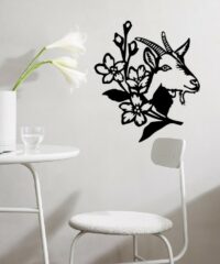 Goat with flower wall decor