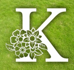 Letter K with flowers