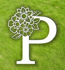 Letter P with flowers