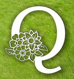Letter Q with flowers