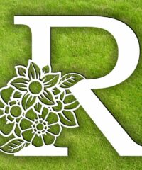 Letter R with flowers