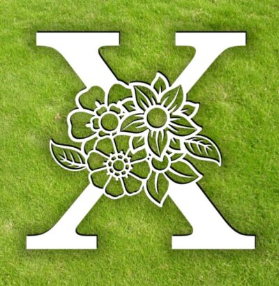 Letter X with flower