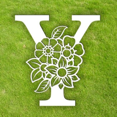 Letter Y with flower