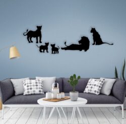 Lion family wall decor