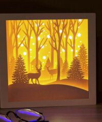Merry Christmas in the pine forest light box