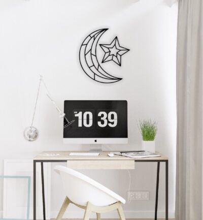 Moon with star wall decor
