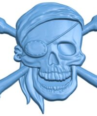 Pirate skull with bones
