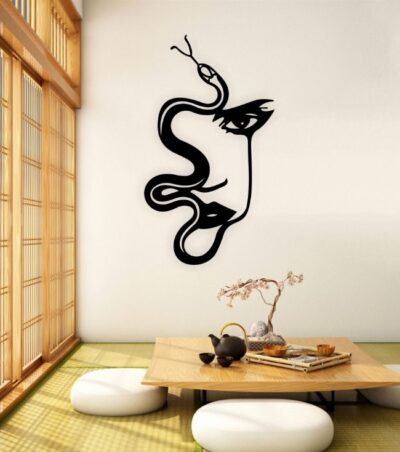 Snake lady face wall decor
