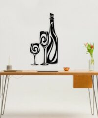 Wine glass and bottle