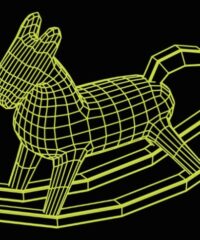 3D illusion led lamp Rocking horse