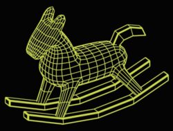 3D illusion led lamp Rocking horse