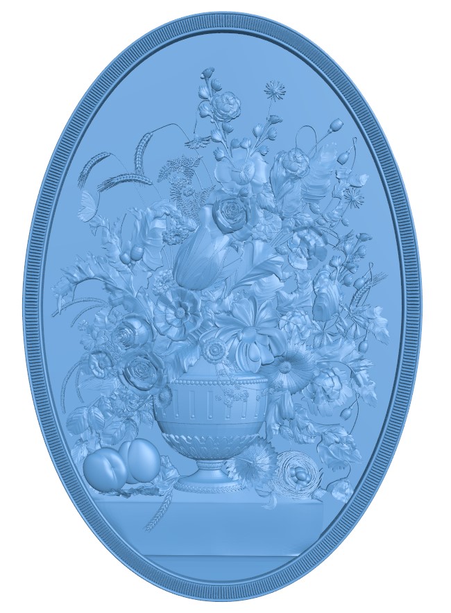 A picture of an oval flower vase