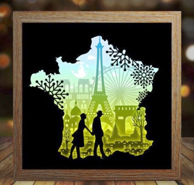 Couple in France light box