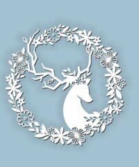 Deer with wreath
