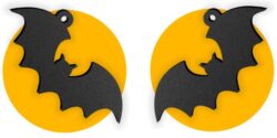 Halloween bat moon earring
