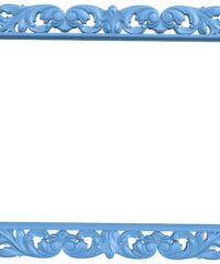 Horizontal picture frame with leaf border