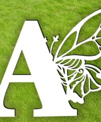 Letter A with butterfly