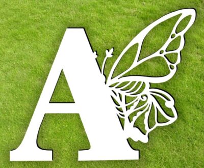 Letter A with butterfly
