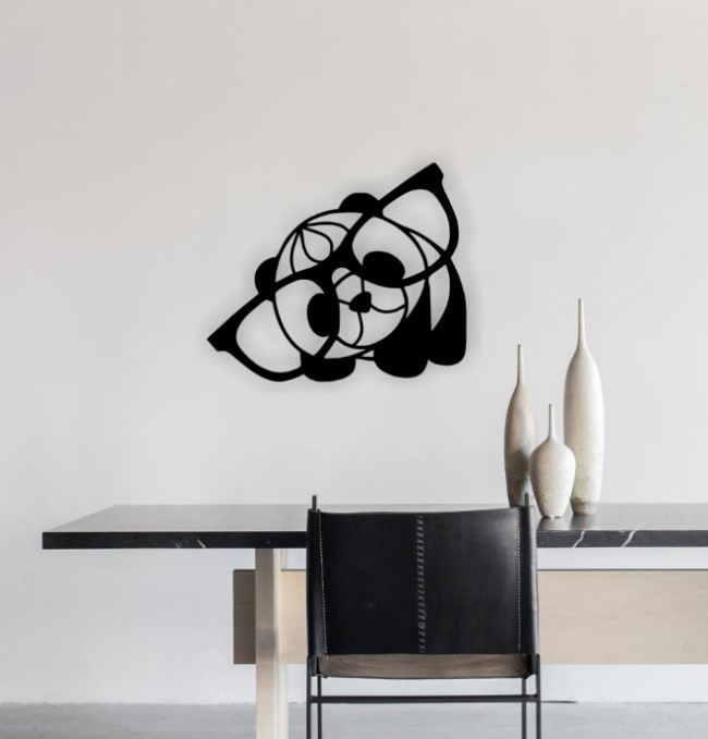 Panda with glasses wall decor