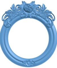 Round mirror frame with rose