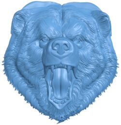 The bear’s head is roaring