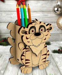 Tiger pencil holder