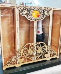 Two Bottle And Two Glass Wood Wine Box